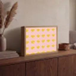 Katten - Patroon - Roze Light Box met batterij (Wandlamp) middel 907 -sfeer2