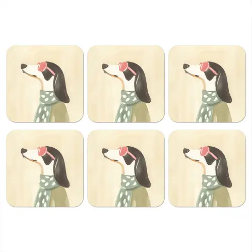 Hond - Zonnebril - Sjaal onderzetter kurk middel -3d