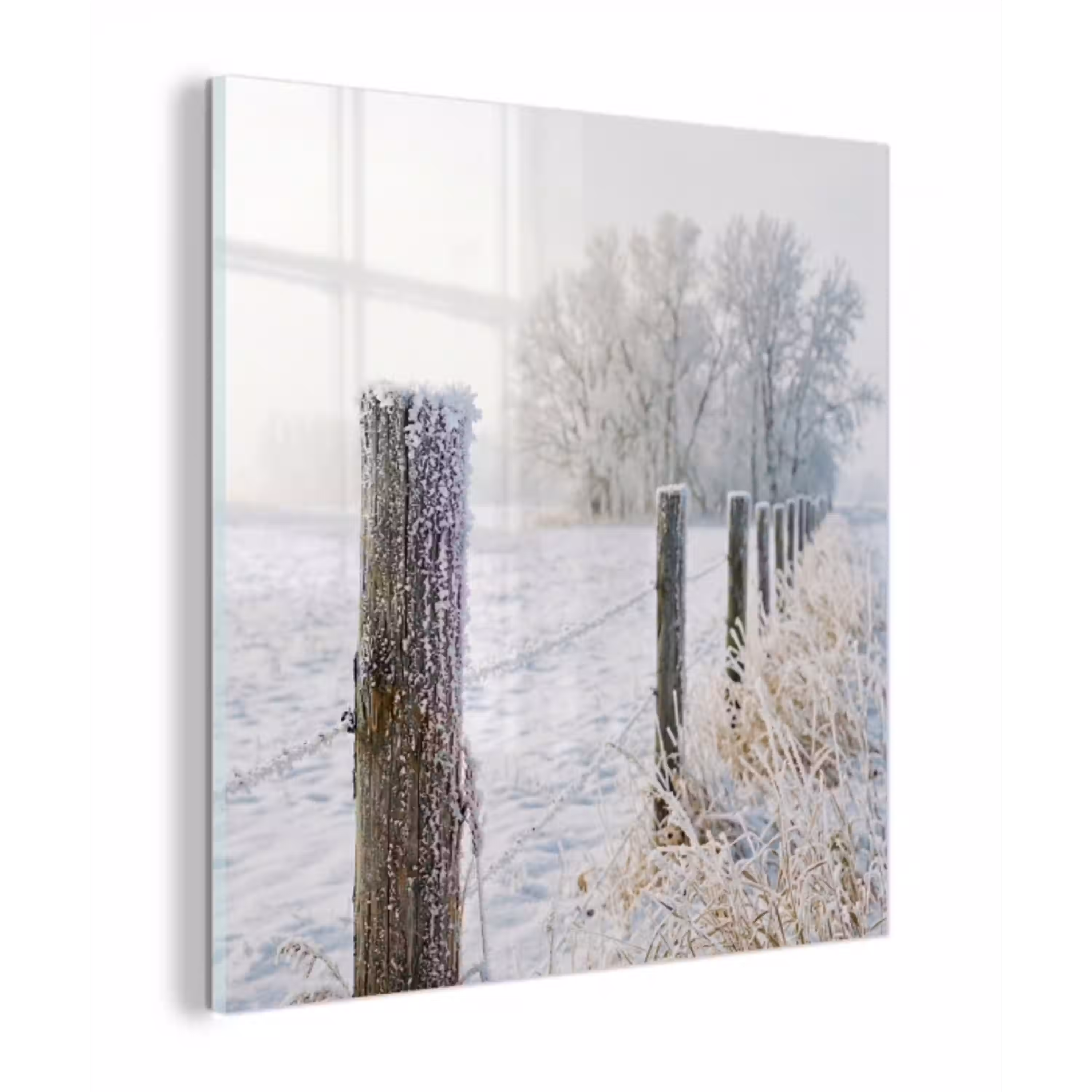 Hek - Sneeuw - Mist - Platteland - Nostalgisch plexiglas 5mm klein -z3d