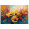 Bloemen - Dahlia - Kunst - Oranje - Watercolor poster papier klein -3d