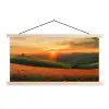 Klaprozen - Bloemen - Heuvels - Zonsondergang textielposter latten blank klein -3d