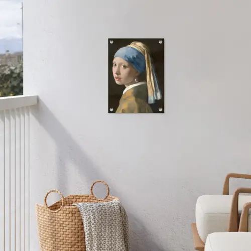 Meisje met de Parel - Schilderij van Johannes Vermeer tuinposter los doek klein -sfeer8