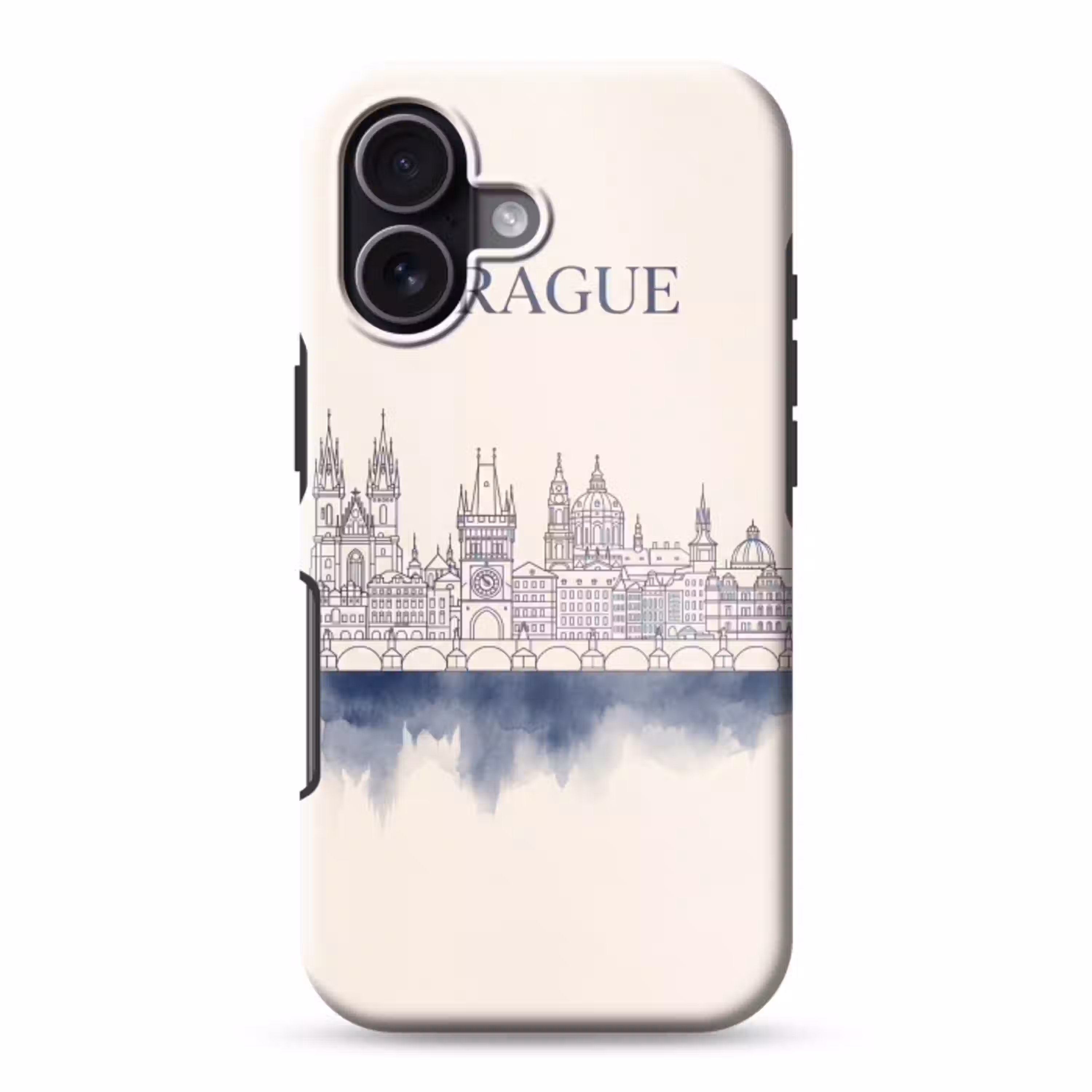 Praag - Skyline - Architectuur - Blauw Toughcase MagSafe Apple iPhone 17 klein -3d