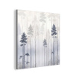 Bos - Bomen - Mist - Natuur - Illustratie - Grijs aluminium wit klein -3d