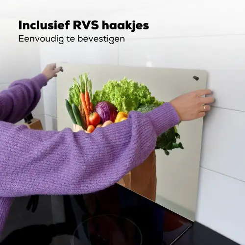 Papieren - Boodschappen - Groente - Kleurrijk Inductie beschemer met haakjes klein -ky-ophangen-nl