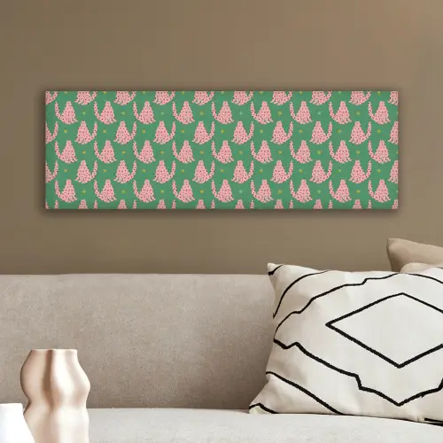 Groen - Katten - Stippen - Sterren canvas 2cm klein 828 -sfeer3