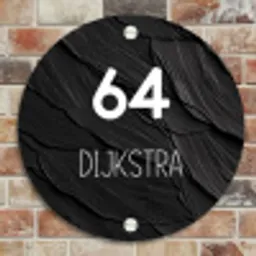 Leisteen - Modern Naambord Rond klein -sfeer2