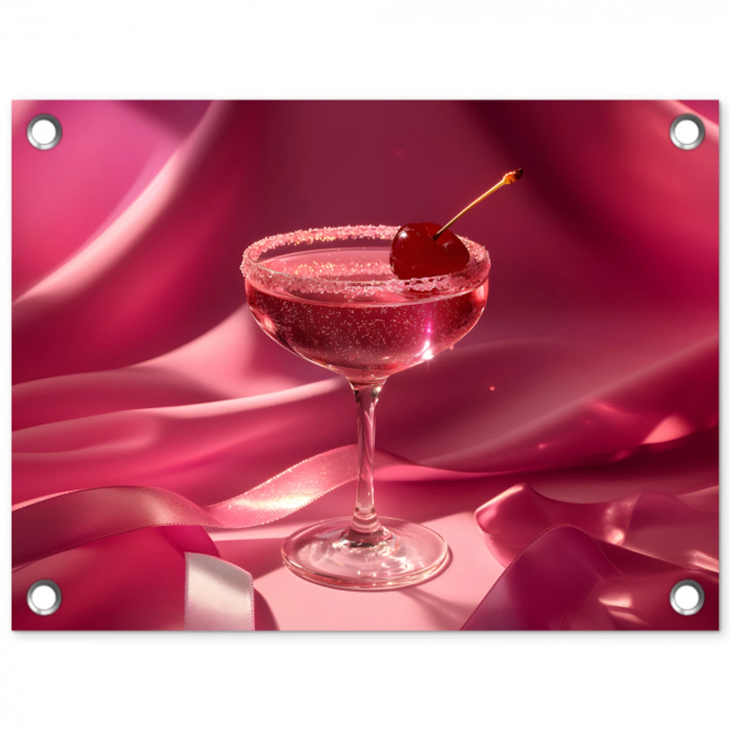 Cocktail - Pink - Luxe tuinposter los doek klein -3d