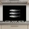 Haring - Vissen - Zwart keuken achterwand spatscherm klein -3d_website