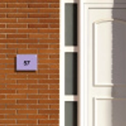 Paars met stippen - Traditioneel Naambord Rechthoek middel -sfeer3-rechthoek-S