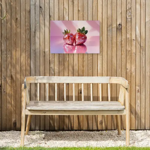 Disco - Fruit - Glitter - Strawberry Tuinposter op houten frame 2 cm dik klein -sfeer4