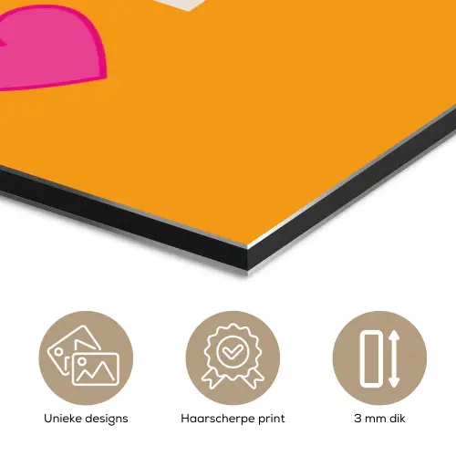 Oranje - Love - Valentijn aluminium wit klein -closeup_NL