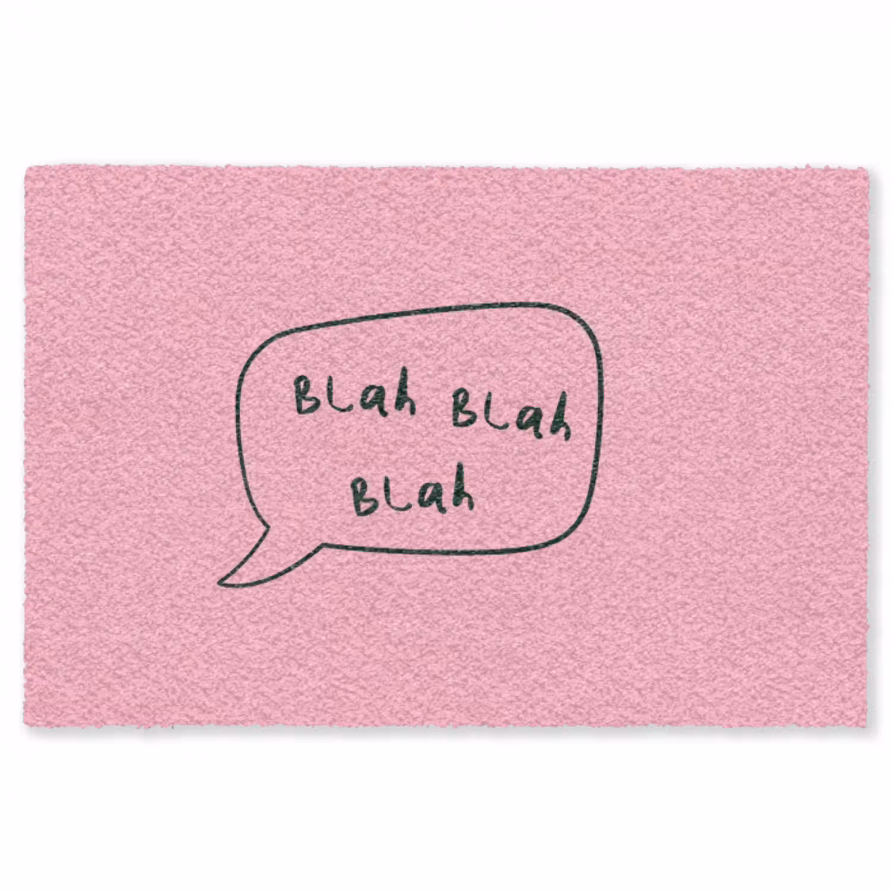 Tekstwolkje - BLAH BLAH BLAH - Roze Vloerkleed Rechthoek klein -3d