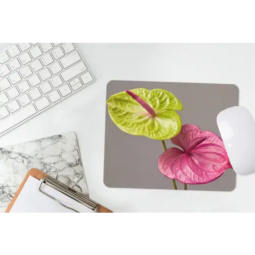 Planten - Anthurium - Groen - Roze muismat rubber klein -witbureau