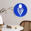 Tulp - Minimalistisch - Bladeren - Wit Wandcirkel plexiglas klein -sfeer4