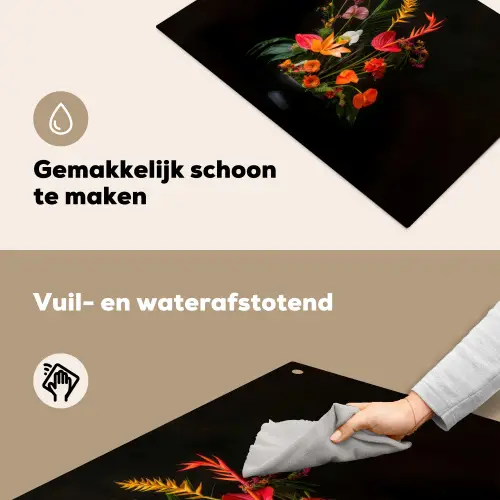 Schaal - Boeket - Bloemen Inductie beschemer met haakjes klein -ky-schoon-nl