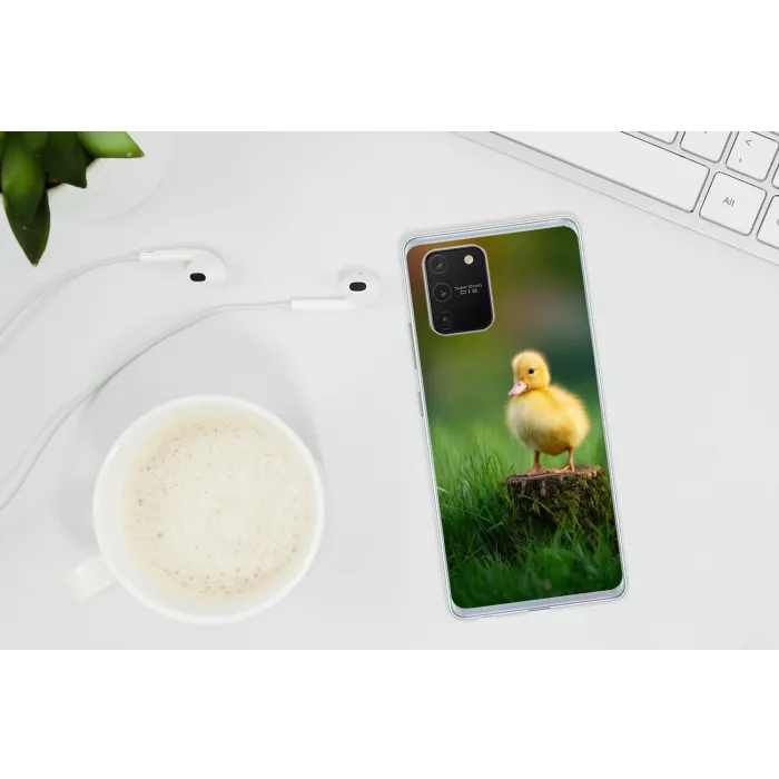 Kuiken - Eend - Geel - Gras Telefoonhoesje Samsung Galaxy S10 Lite klein -oordopS10Lite