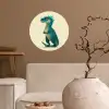 Dinosaurus - Turquoise - Stekels Wandcirkel behangsticker klein -sfeer1