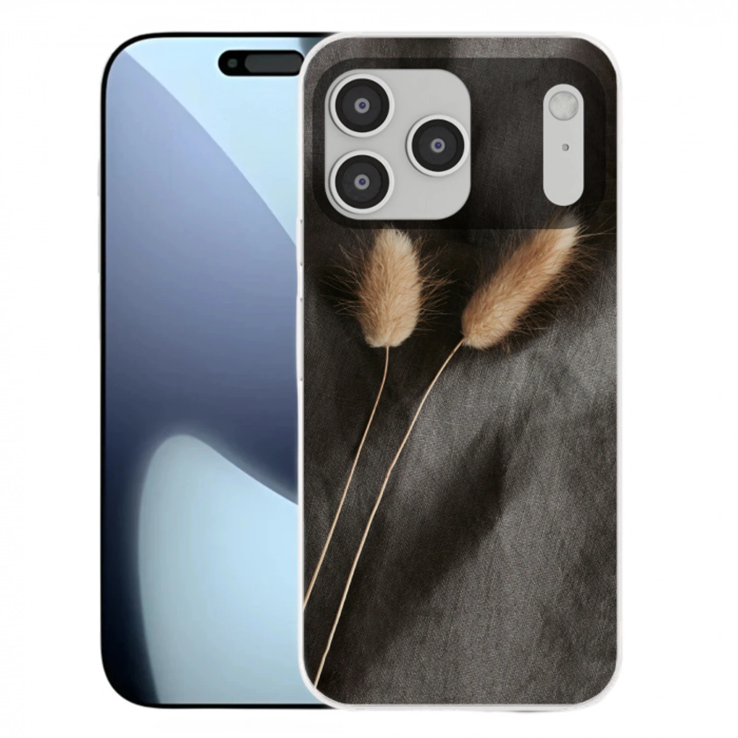 Pampasgras - Pluim - Zwart - Beige Telefoonhoesje iPhone 17 Pro Max klein -3d