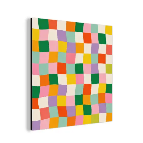 Vierkanten - Kleurrijk - Golvend aluminium wit klein -3d