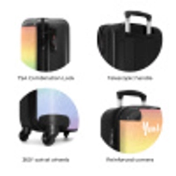 Pastel regenboog NBS - Handbagage koffer - Kinderen Unisex middel zzzzzzzbolletjes_ENG