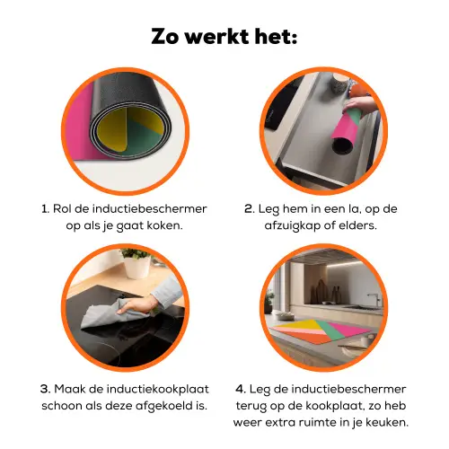 Driehoeken - Kleurrijk - Abstract Inductie beschermer vinyl 3mm klein -zzzzzzz-td-werking