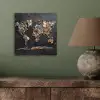 Wereldkaart - Stenen - Realistisch aluminium wit klein -sfeer2
