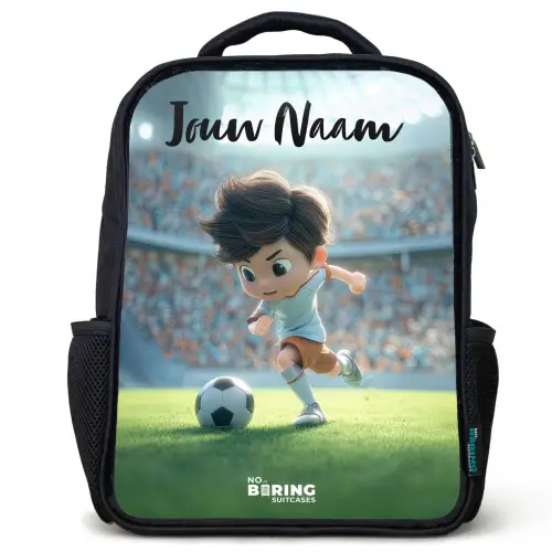 Jongen - Stadion - Voetbal - Zonlicht Rugzak - Zwart middel -3d
