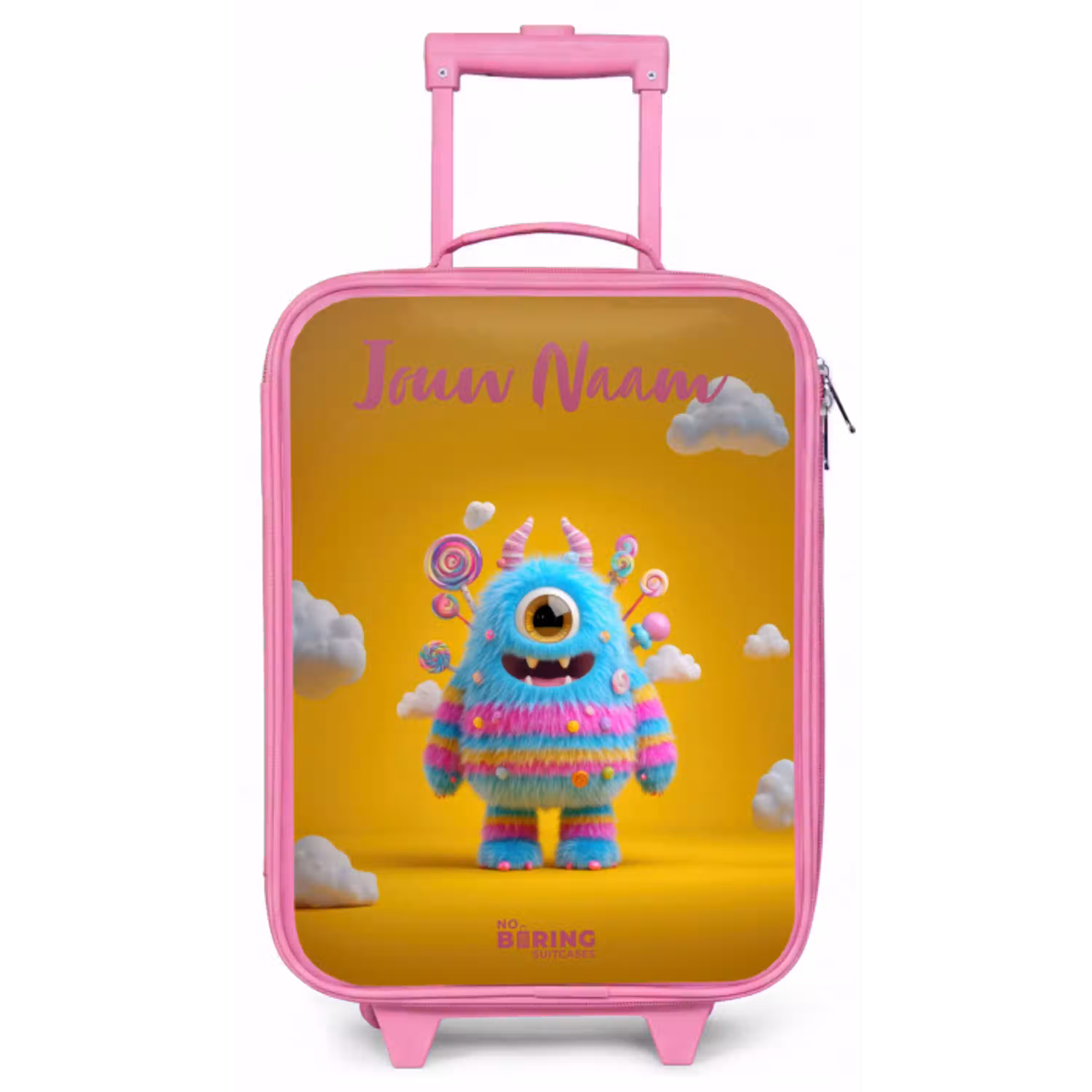 Snoep - Monster - Regenboog Kinderkoffer - Roze klein -zz3dotto
