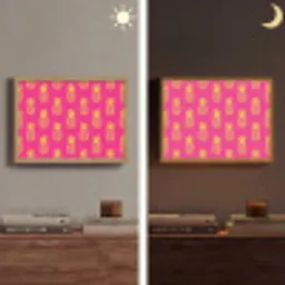 Ananas - Trendy - Roze Light Box met batterij (Wandlamp) middel 907 -sfeer3