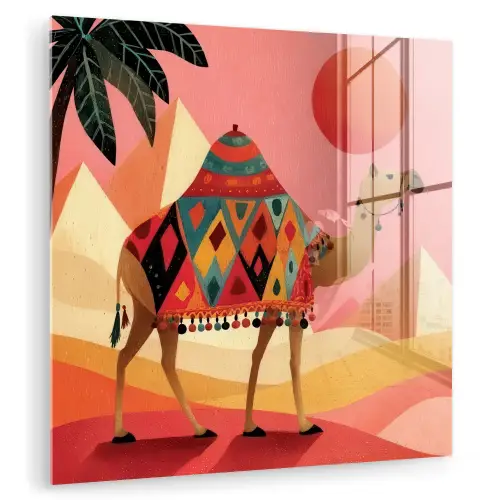 Kameel - Pyramides - Rode zon plexiglas 5mm klein -zzzproduct_nieuw