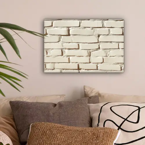Bakstenen - Muur - Licht - Wit canvas 2cm klein -sfeer1