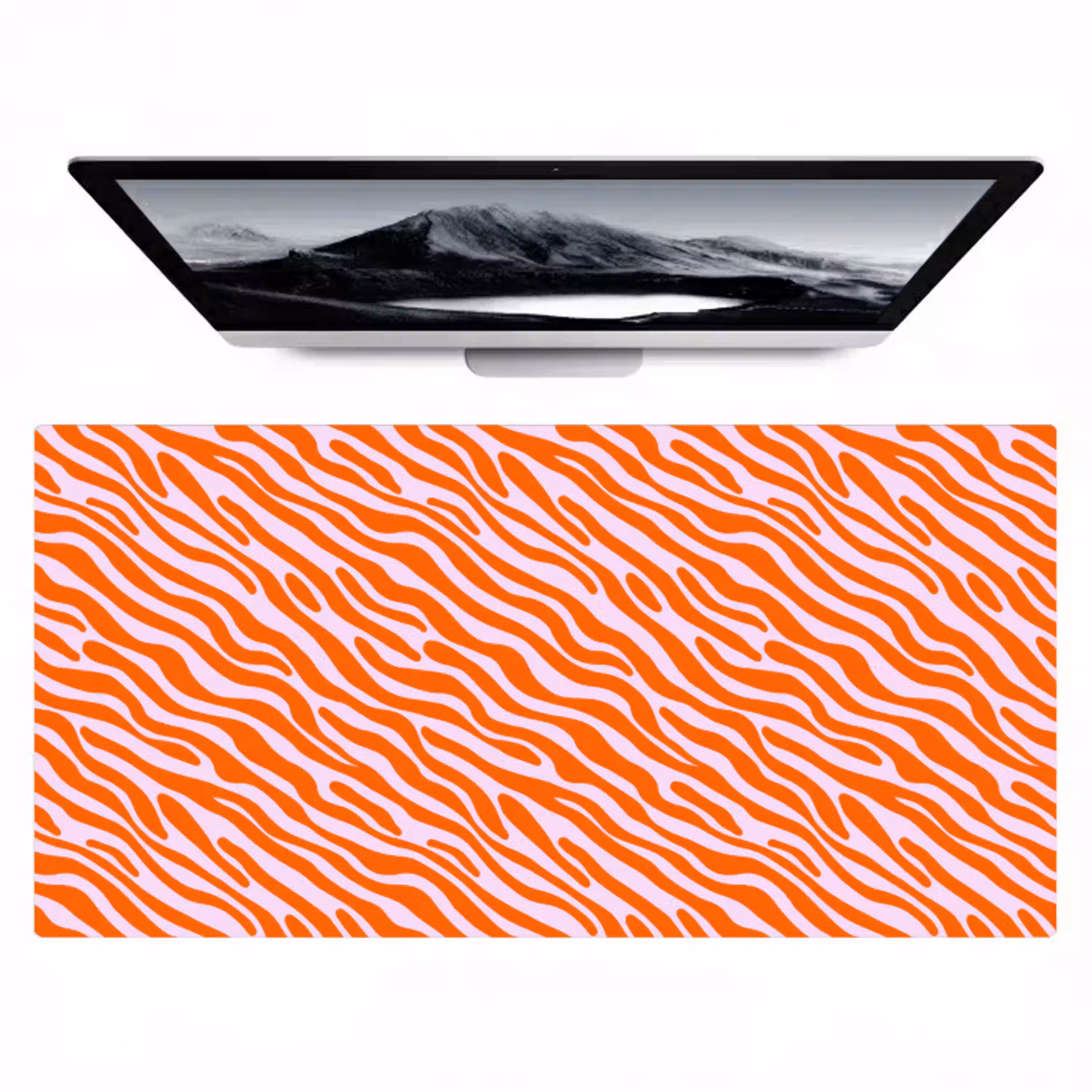 Strepen - Dynamisch - Oranje Muismat XXL klein 681 -zzz3d
