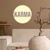 Karma - Luipaardprint - Geel Wandcirkel behangsticker klein -sfeer1