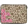 Tekst - Be cool or leave - Roze - Giraffenprint laptophoes neopreen klein -zkaufland3dotto