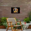 Aap - Graffiti - Kleurrijk - Bananen - Modern Tuinposter op houten frame 2 cm dik klein -sfeer3