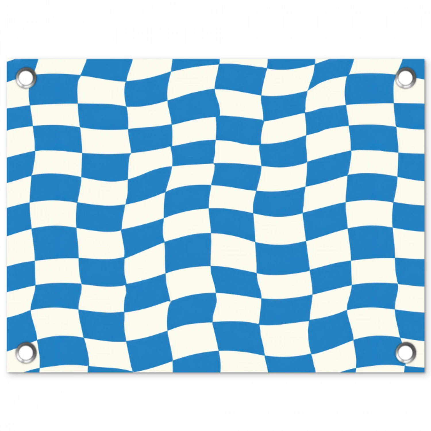 Golvend - Patroon - Blauw tuinposter los doek klein 239 -3d