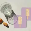 Beige - Ijsje - Spikkels onderzetter kurk middel -sfeer4