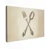 Beige - Vintage - Bestek Tuinposter op houten frame 2 cm dik klein -3d