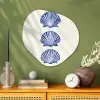 Schelpen - Blauw - Patroon Wandcirkel Organisch Plexiglas middel -sfeer2