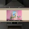 Roze - Buiten - Verf keuken achterwand spatscherm klein -sfeer1