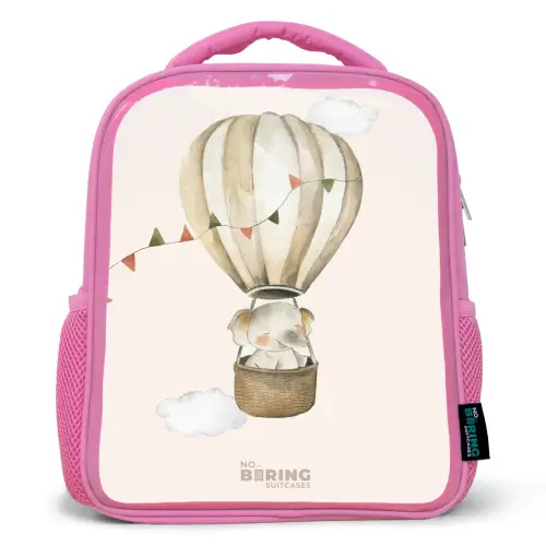Olifant in een luchtballon Kinderrugzak - Roze middel -3d