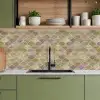 Zacht - Goud - Kleurrijk keuken achterwand 2 middel 871 -sfeer3