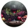 Wijn - Fruit - Stilleven Wandcirkel plexiglas klein -3d