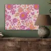 Bloemenpatroon - Roze - Oranje - Bloemen PET vilt klein -sfeer2