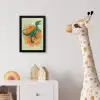 Dinosaurus - Groen - Planten - Cirkel fotolijst zwart zonder passe partout klein -usfeer4_kinderkamer