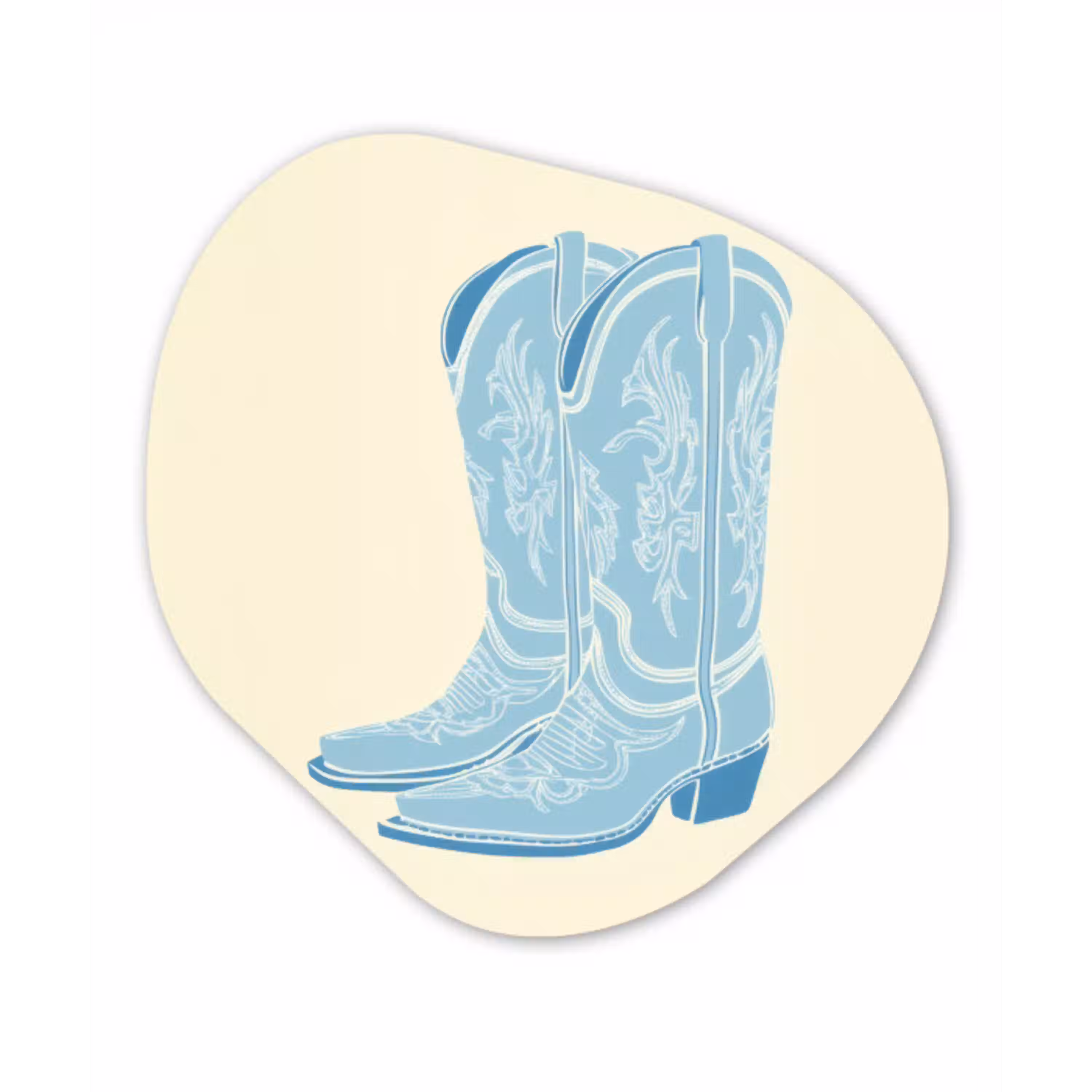 Illustratie - Cowboylaarzen - Patroon Wandcirkel Organisch Plexiglas middel -3d