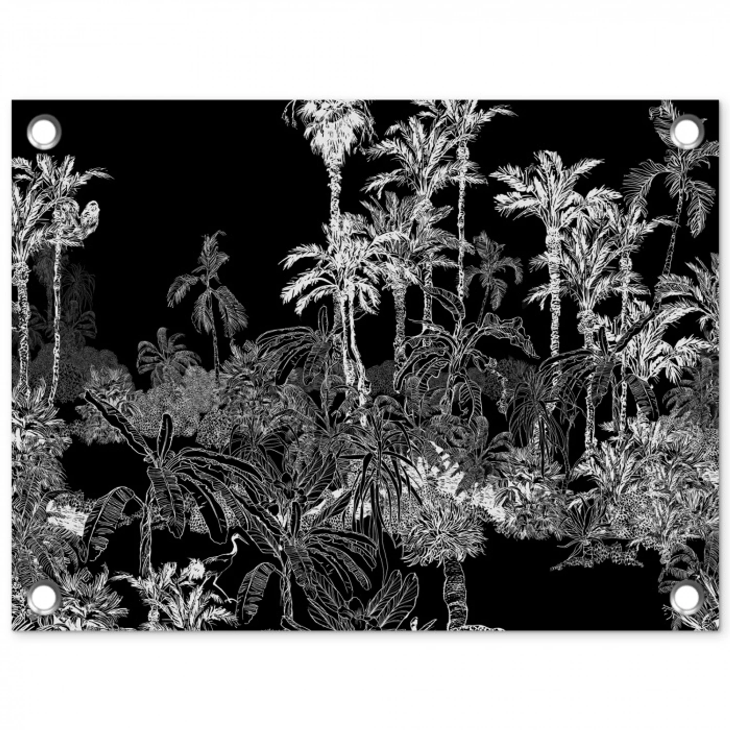 Bladeren -  Inductie beschermer - Bomen - Inductie mat - Jungle tuinposter los doek klein -3d