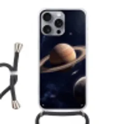 Planeten - Saturnus - Ruimte Hoesje iPhone 16 Pro Max met koord klein -3d