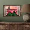 Doorkijk - Tulpen - Bloemen - Molen - Raam aluminium wit klein -sfeer2
